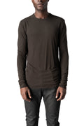 Thom Krom | AW26 - Modal cashmere jersey top, Cold brown MTS961