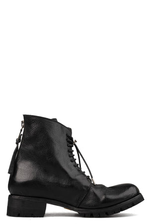Samoke | Washed calfskin lace-up zip ankle boots