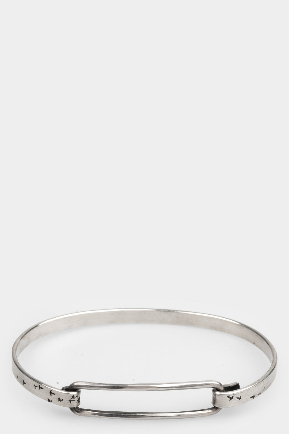 Bird flight silver band bracelet