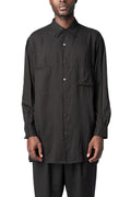 Y's Yohji Yamamoto | AW26 - Double collar oversized big shirt, Black MW-B08-200