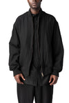 Y's Yohji Yamamoto | AW26 - Shrink wool rib trim blouson, Black MW-Y70-101