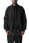 Y's Yohji Yamamoto | AW26 - Shrink wool rib trim blouson, Black MW-Y70-101
