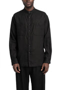 Y's by Yohji Yamamoto | SS26 - Linen pocket shirt, Black MK-B94