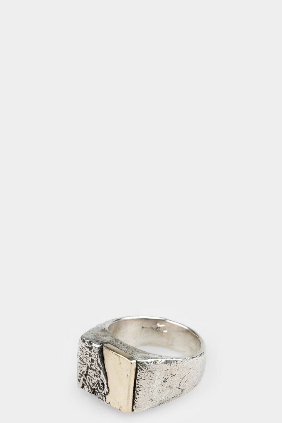 Silver & gold square signet ring