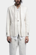 La Haine Inside Us | SS24 - Check linen blend blazer, LM142 White
