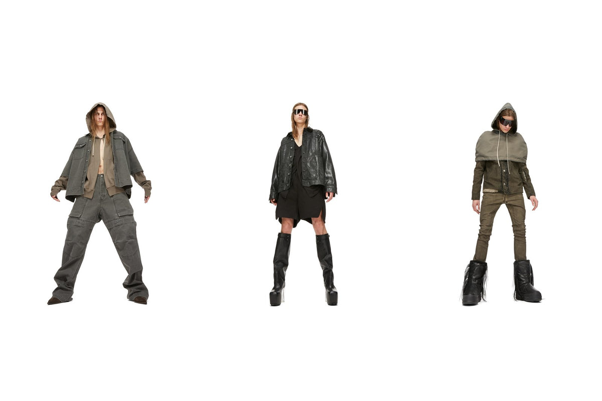 Rick Owens DRKSHDW - KONTEMPORÄRE AVANT-GARDE-MASCHINE MIT MINIMALISTISCHEN FORMEN, TEXTURALER TIEFE UND DRKSHDW'S BESONDERER DUNKLER AESTHETIK